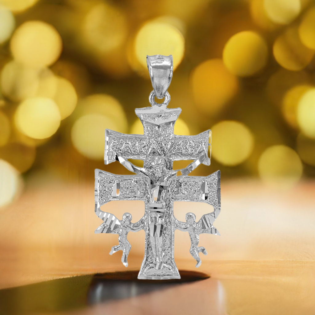 925 Sterling Silver Caravaca Crucifix Cross Pendant