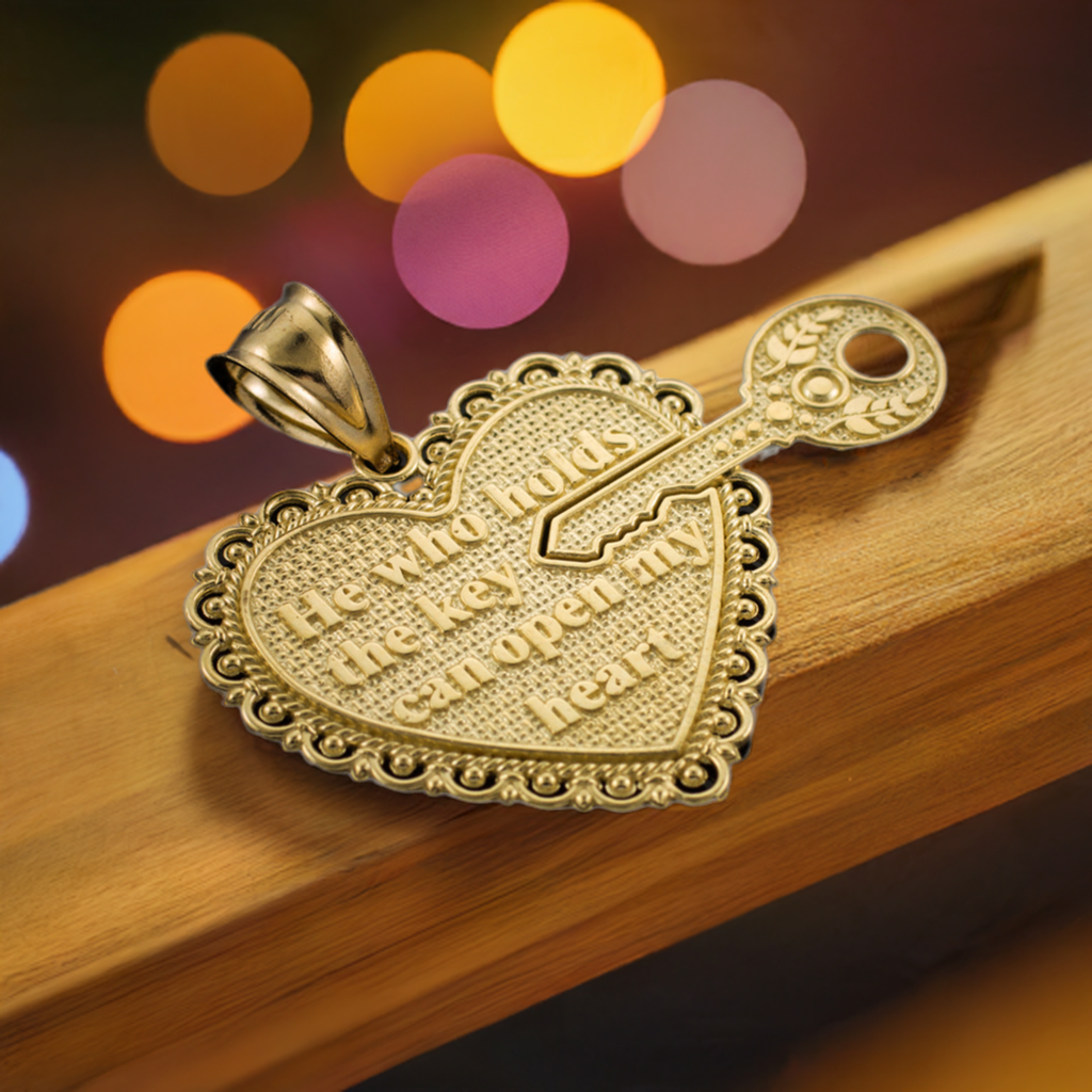 2pc Gold "Key of my Heart" Detachable Pendant