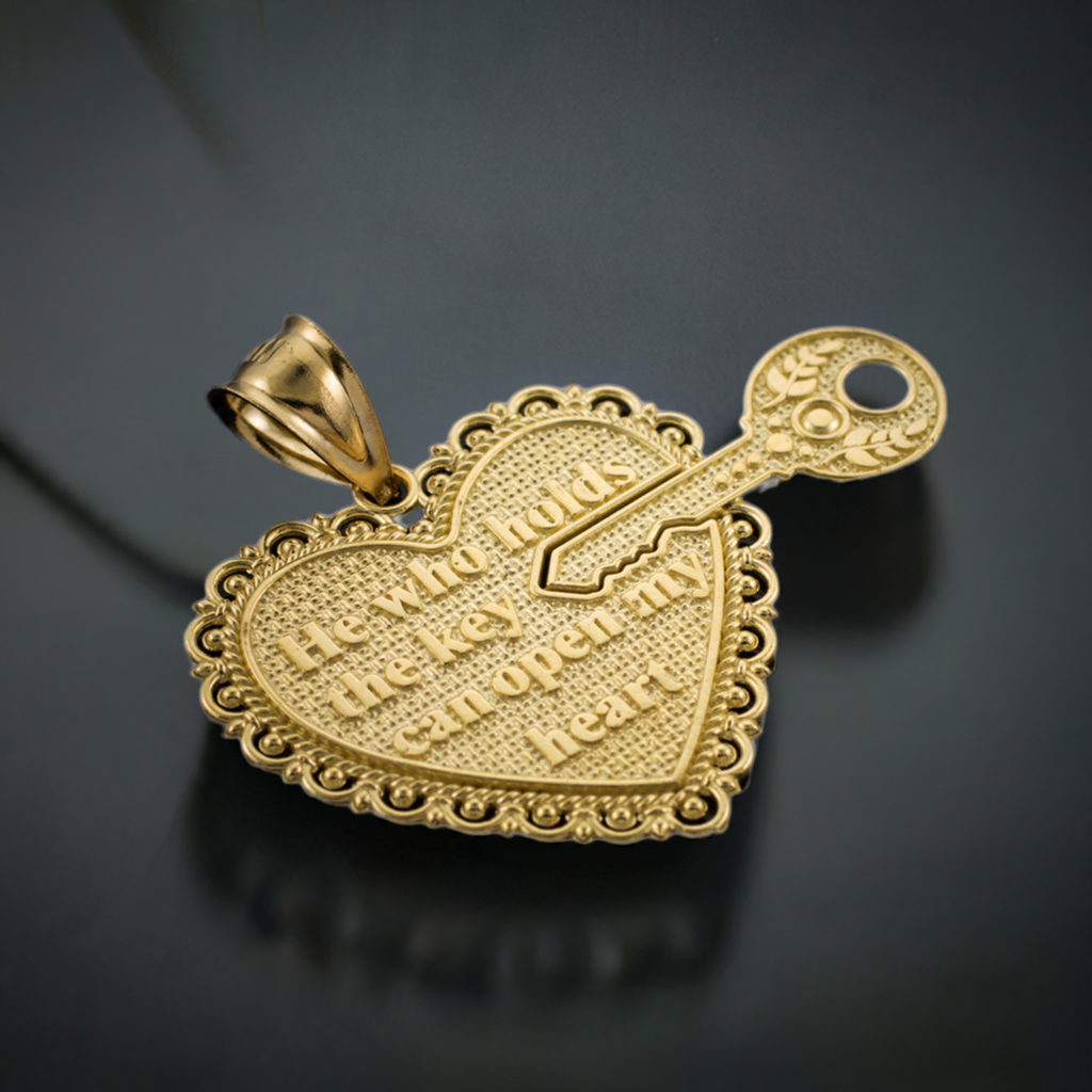 2pc Gold "Key of my Heart" Detachable Pendant