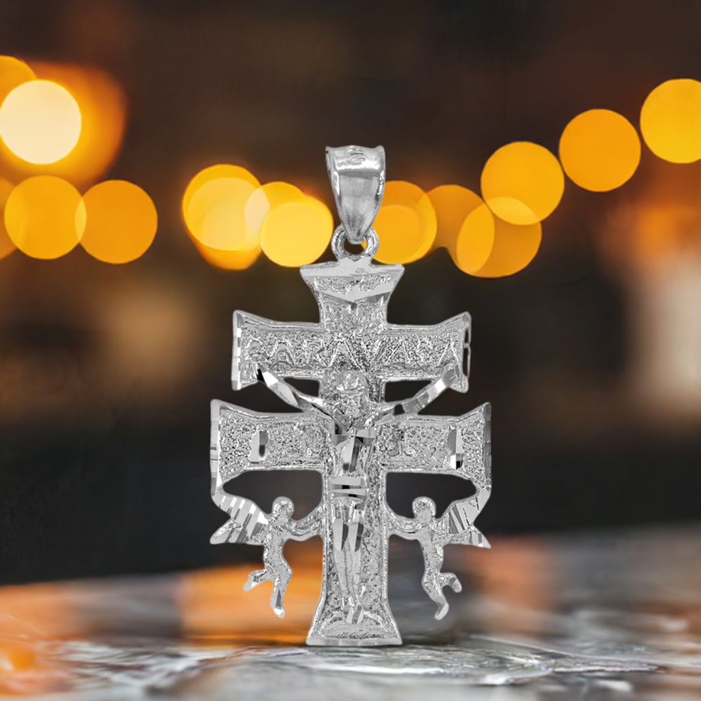 925 Sterling Silver Caravaca Crucifix Cross Pendant