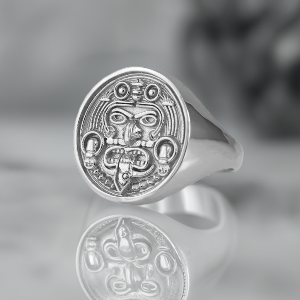 Gold Aztec Mayan Sun Statement Ring