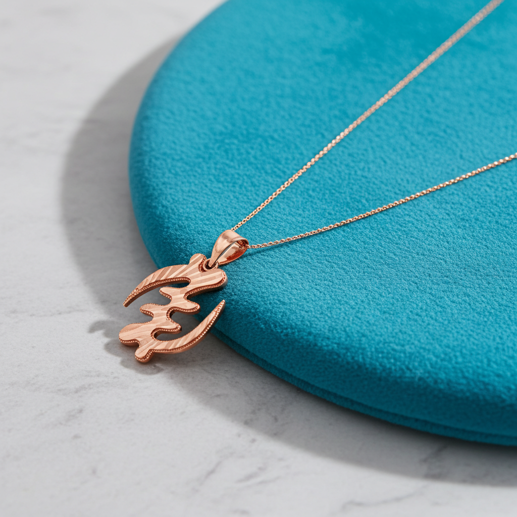 Gold African Adinkra Gye Nyame DC Pendant Necklace (yellow, white, rose gold, 10K, 14K)