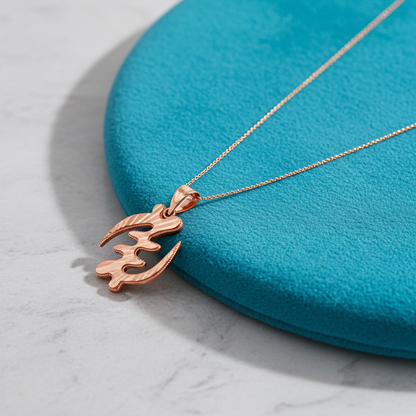Gold African Adinkra Gye Nyame DC Pendant Necklace (yellow, white, rose gold, 10K, 14K)