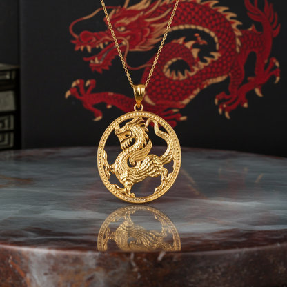 Dragon Medallion Pendant Necklace