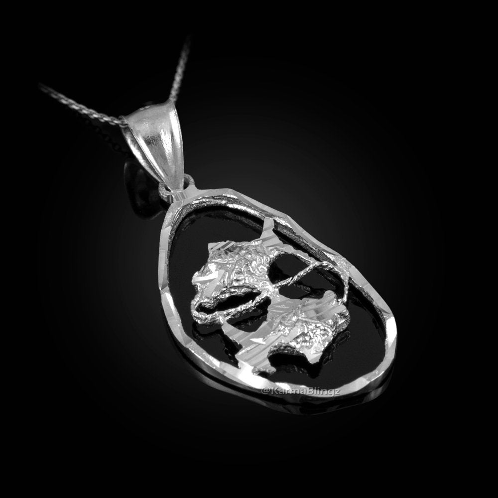Sterling Silver Pisces Zodiac Sign DC Pendant Necklace | Karma Blingz