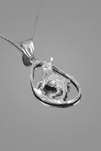 Sterling Silver Zodiac Sign DC Pendant Necklace Diamond-Cut Open Design 12 Astrology Signs