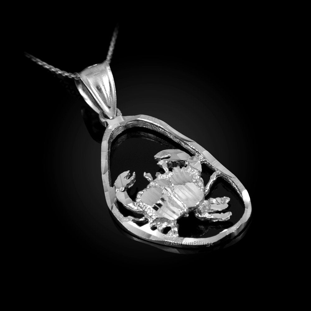Sterling Silver Cancer Zodiac Sign DC Pendant Necklace | Karma Blingz