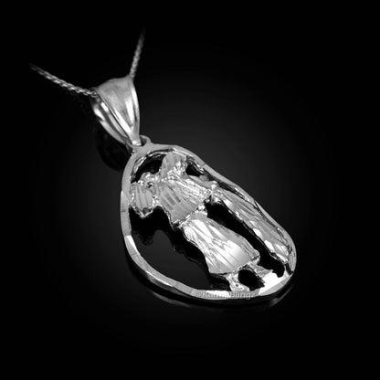 Sterling Silver Aquarius Zodiac Sign DC Pendant Necklace | Karma Blingz