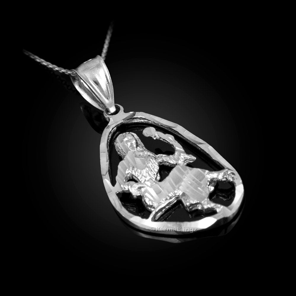 Sterling Silver Virgo Zodiac Sign DC Pendant Necklace | Karma Blingz