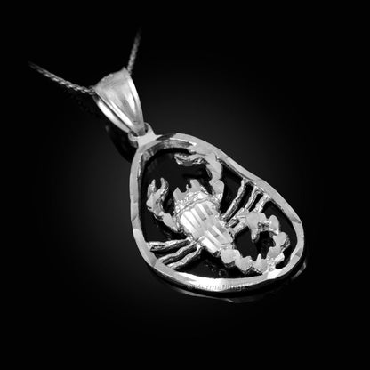 Sterling Silver Scorpio Zodiac Sign DC Pendant Necklace | Karma Blingz