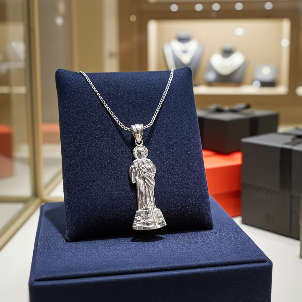 Sterling Silver Saint Jude DC Pendant Necklace