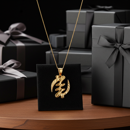 Gold African Adinkra Gye Nyame DC Pendant Necklace (yellow, white, rose gold, 10K, 14K)