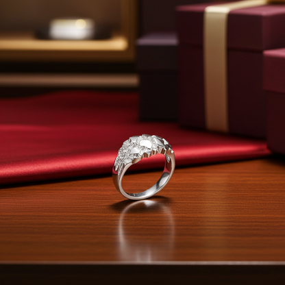 Sterling Silver Elegant Nugget Ring