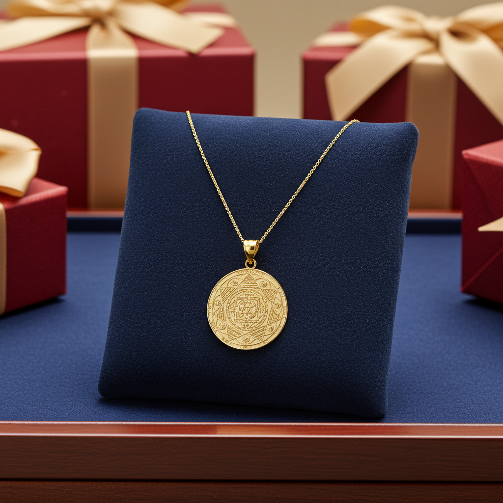 Gold Om 7 Chakras Calendar Yoga Meditation Necklace (yellow, white, rose gold)