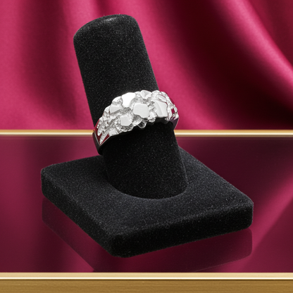 Sterling Silver Elegant Nugget Ring