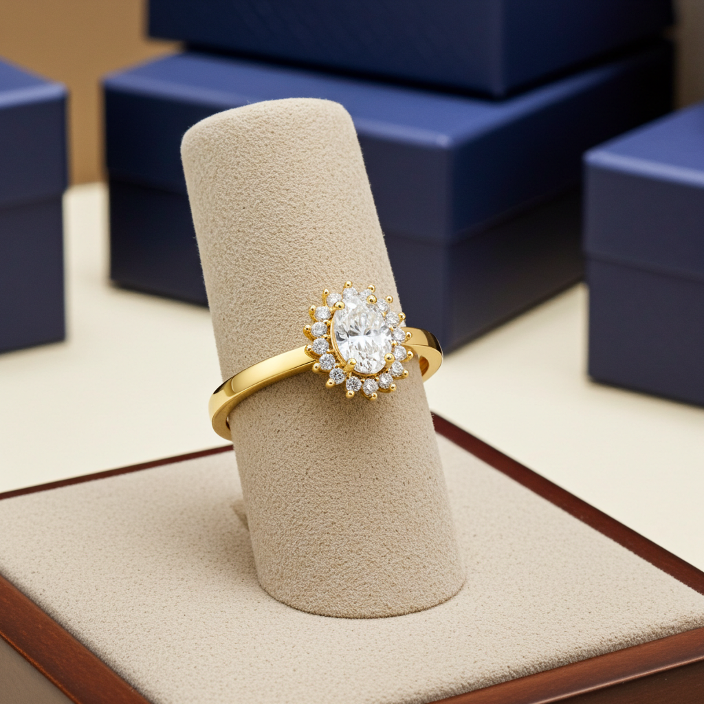 Elegant Yellow Gold Birthstone CZ Engagement Promise Ring, 10K 14K, All Birthstones