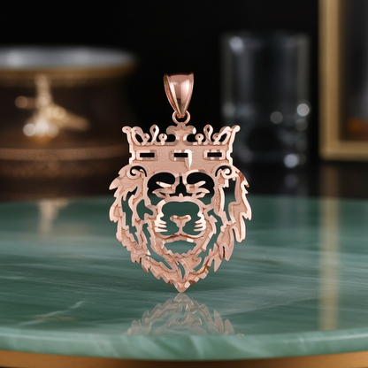 Gold Lion King DC Openwork Pendant (Small/Large, 10k/14k, Yellow, White, Rose gold)