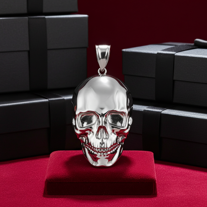 Polished Gold Skull Head Pendant (yellow, white, rose gold, 10K, 14K)