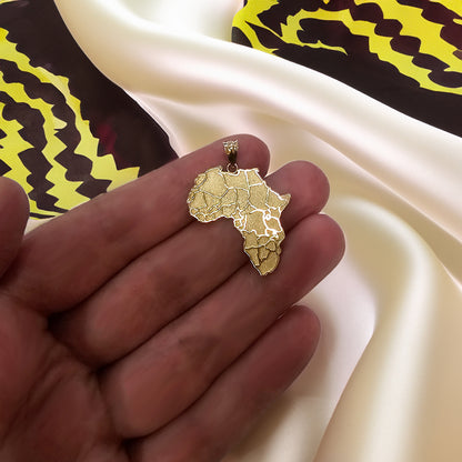 Gold Africa Map African Country Pendant Necklace (10K, 14K, yellow, white, rose gold)