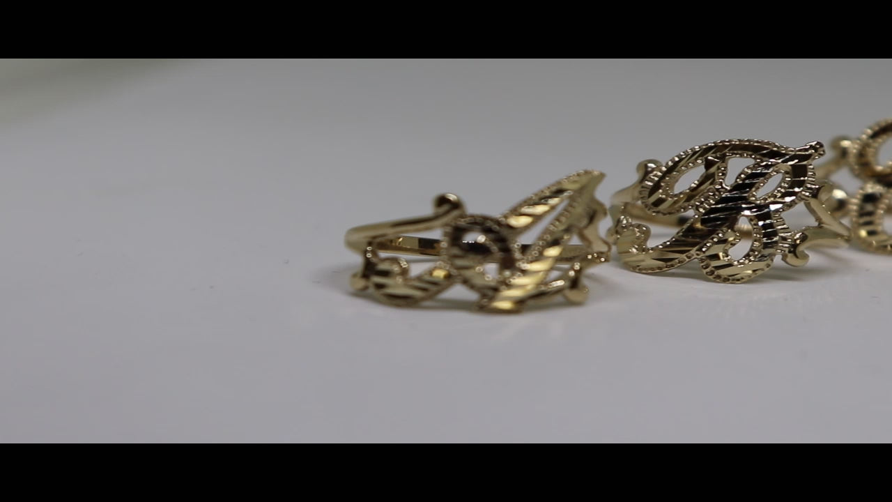 10K Yellow Gold Sparkle-Cut Letter Initial Script Ring
