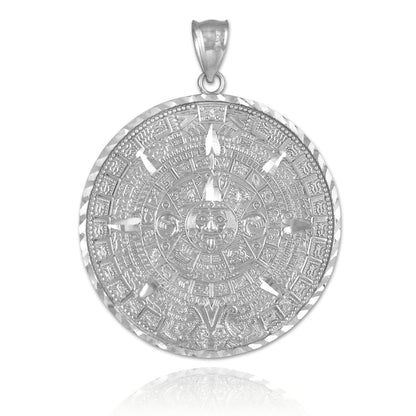 Sterling Silver Aztec Mayan Sun Calendar Pendant (small, medium, large) Karma Blingz