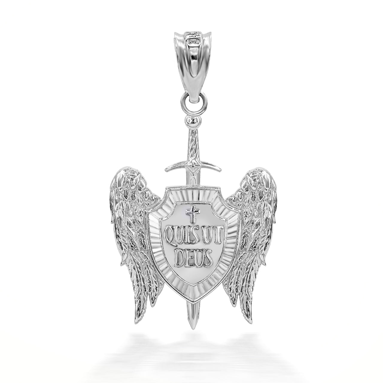 White gold st sale michael shield pendant