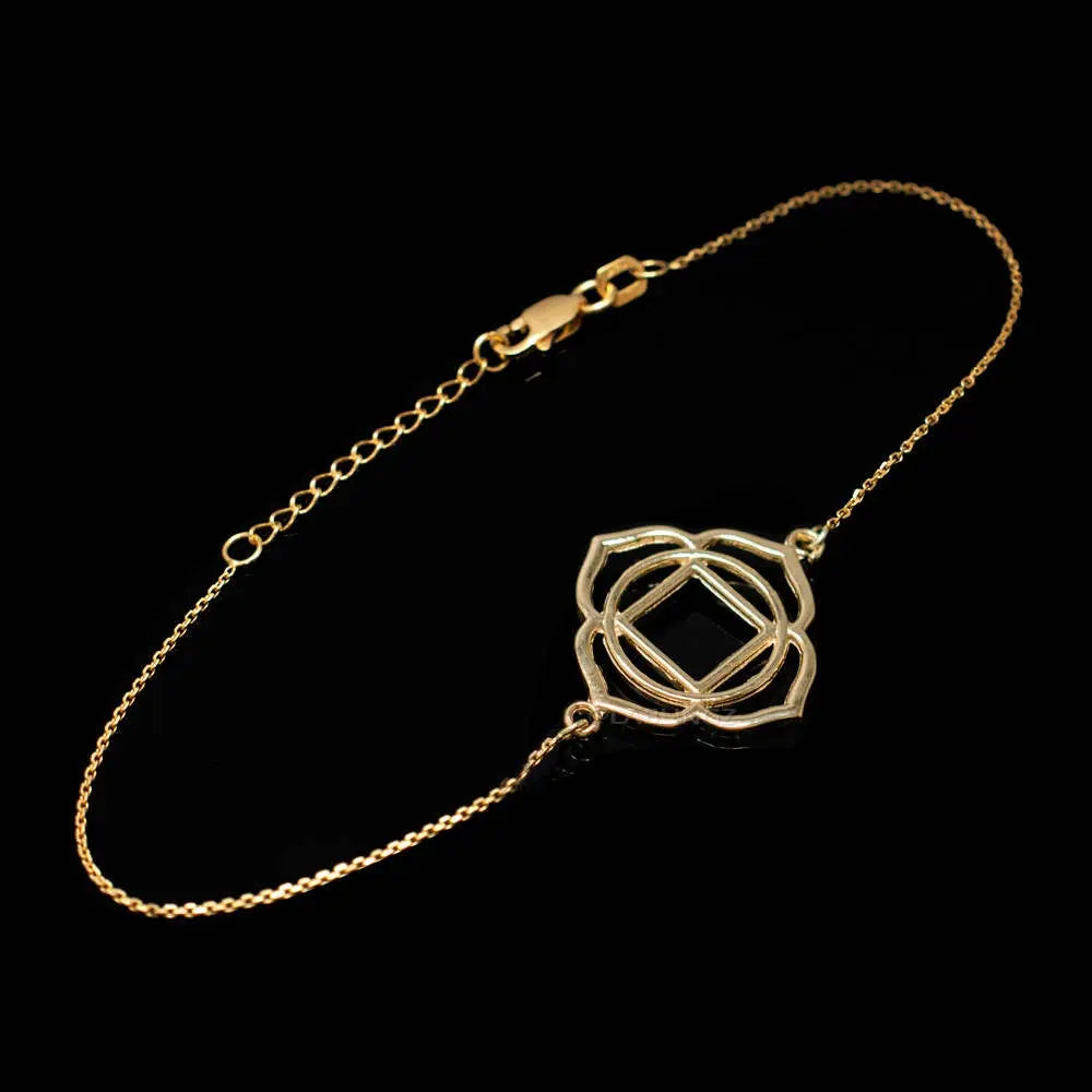 14K Gold Muladhara (Root) Chakra Yoga Bracelet (yellow, white, rose gold) Karma Blingz