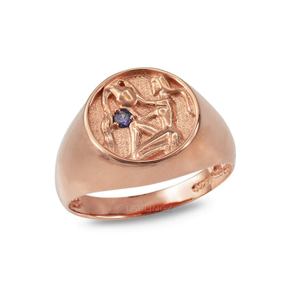 Rose Gold Genuine Birthstone Zodiac Ring Karma Blingz