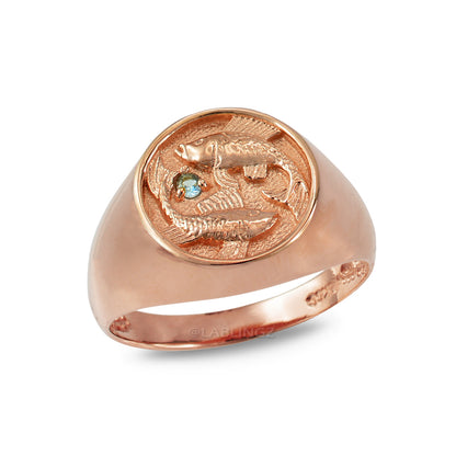 Rose Gold Genuine Birthstone Zodiac Ring Karma Blingz