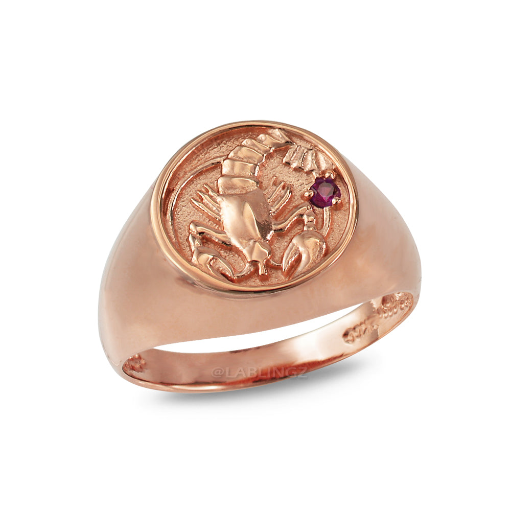 Rose Gold Genuine Birthstone Zodiac Ring Karma Blingz