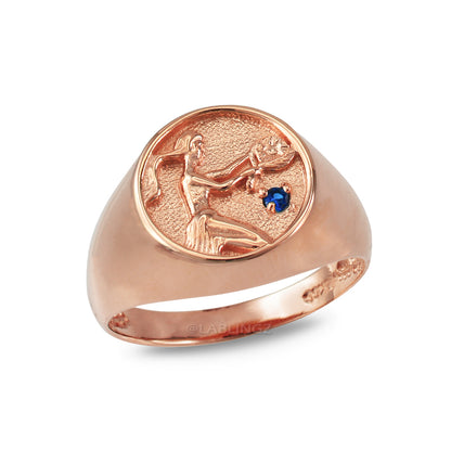 Rose Gold Genuine Birthstone Zodiac Ring Karma Blingz