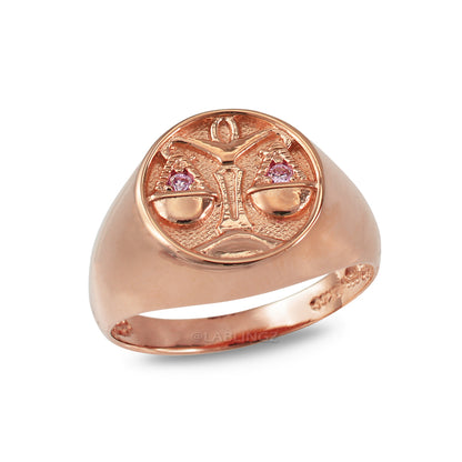 Rose Gold Genuine Birthstone Zodiac Ring Karma Blingz