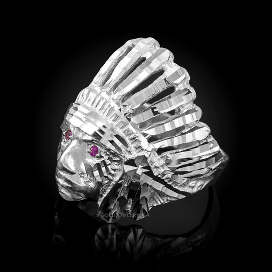 Sterling Silver DC Indian Chief CZ Statement Ring Karma Blingz