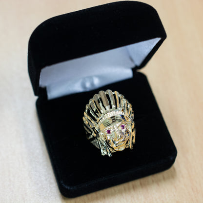 Gold DC Indian Chief CZ Ring Karma Blingz