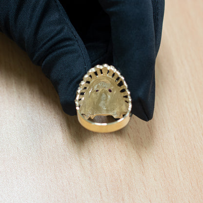 Gold DC Indian Chief CZ Ring Karma Blingz