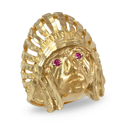 Gold DC Indian Chief CZ Ring Karma Blingz