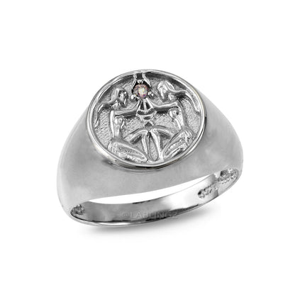Sterling Silver CZ Birthstone Zodiac Ring Karma Blingz