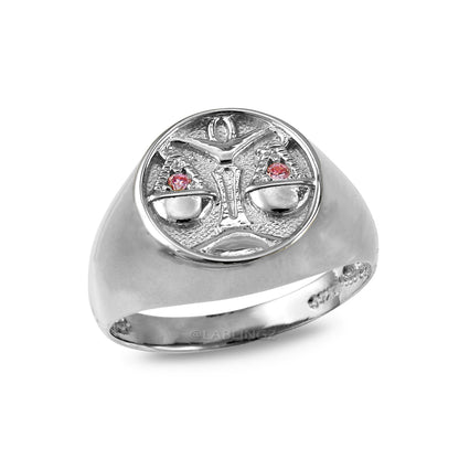 White Gold Genuine Birthstone Zodiac Ring Karma Blingz