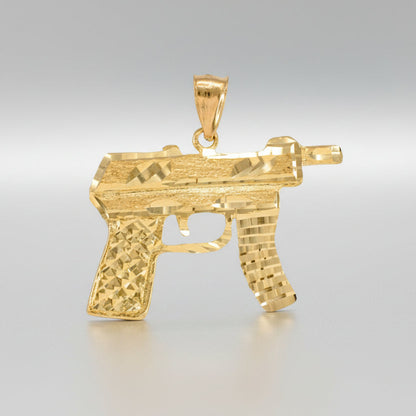 Gold Machine Pistol AK47 Gun Mens Hip-Hop DC Pendant (yellow, white, rose gold, 10k, 14k) Karma Blingz