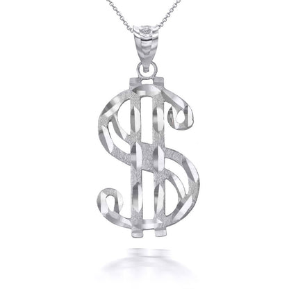Solid Gold Dollar Sign Hip-hop Pendant Necklace Karma Blingz