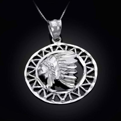 Gold Apache Indian Chief DC Talisman Pendant Necklace Karma Blingz