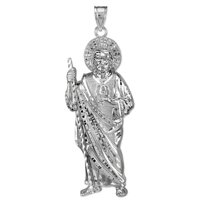 Sterling Silver Saint Jude Large Pendant Karma Blingz