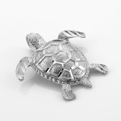 925 Sterling Silver Sea Turtle Pendant Necklace FDJ
