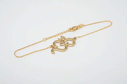 14K Gold Om Bracelet (yellow, white, rose gold) Karma Blingz