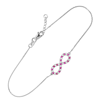 14K Gold Diamond and Ruby Infinity Bracelet (yellow, white, rose gold) Karma Blingz