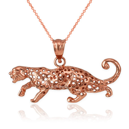 Gold Leopard Charm Necklace (10K, 14K, yellow, white, rose gold) Karma Blingz