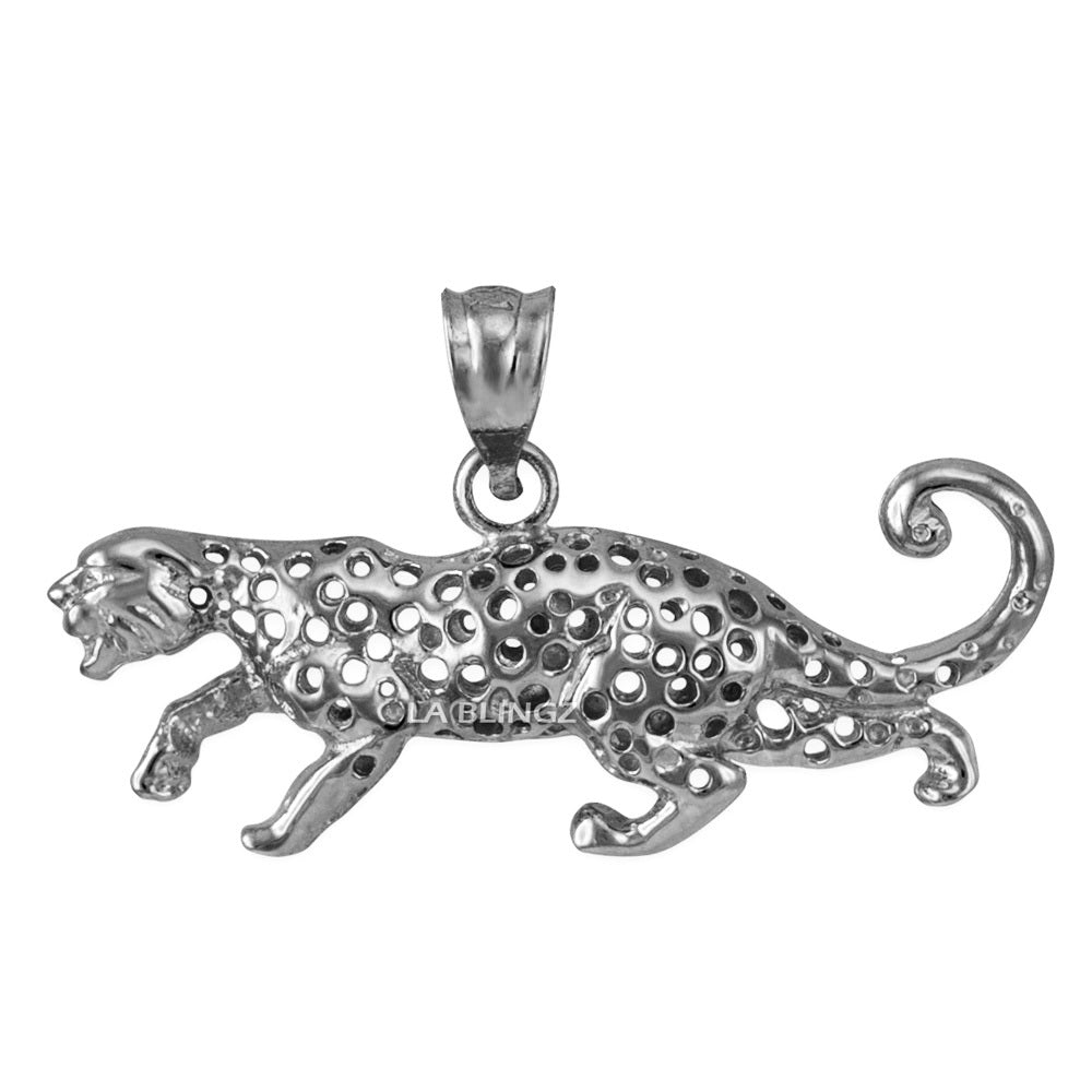 Sterling Silver Cheetah Cat Pendant Necklace Karma Blingz