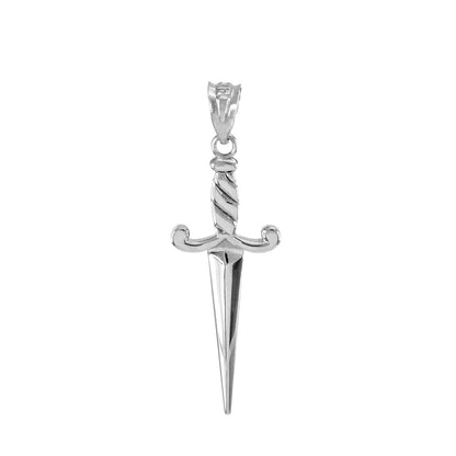 Gold Dagger Knife Charm Pendant Necklace (10k, 14k, yellow, white, rose gold) Karma Blingz