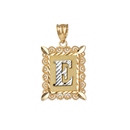 14K Yellow Gold Filigree Letter Initial Alphabet Pendant Necklace Karma Blingz