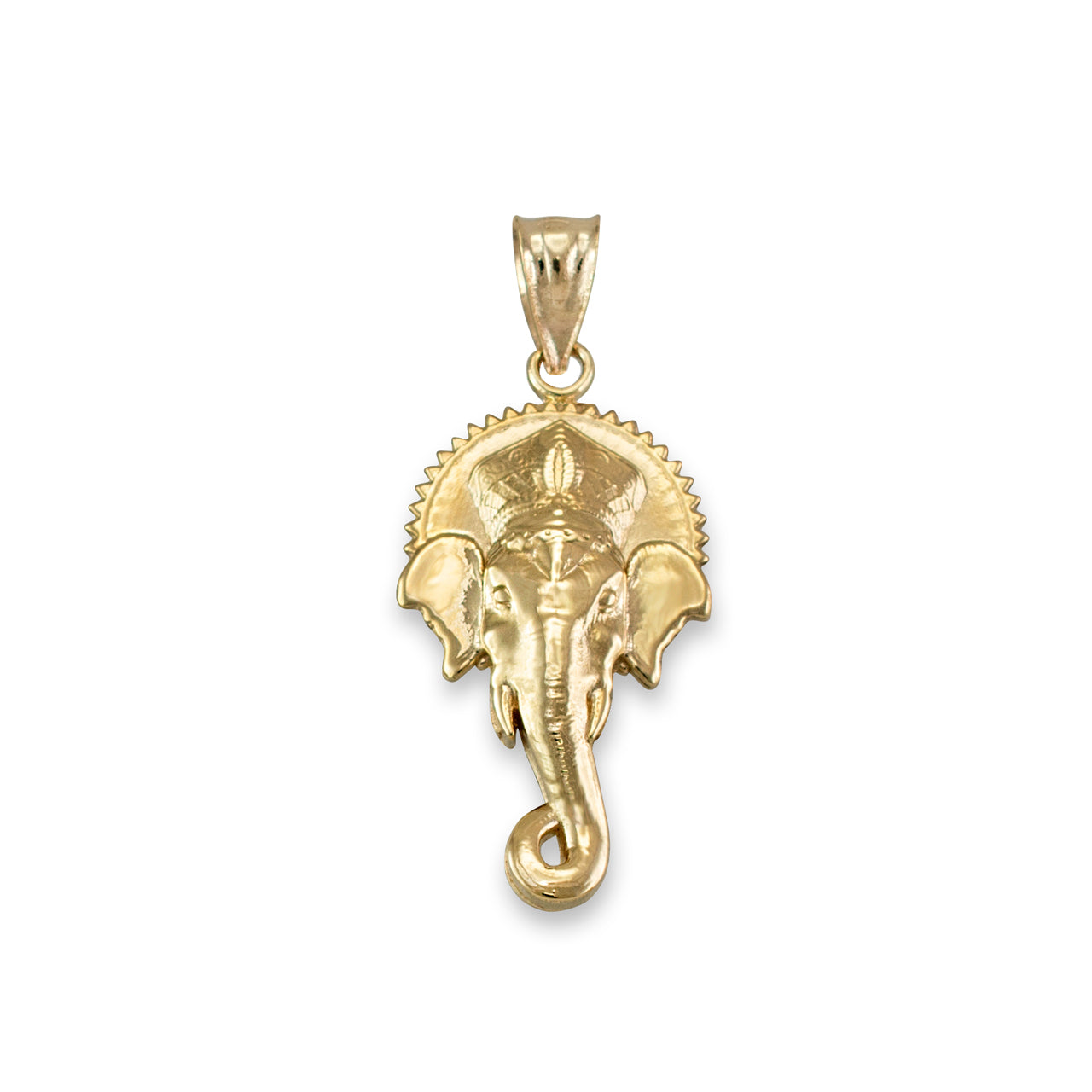 Solid Gold Hindu Elephant God Ganesha Pendant Necklace(10k, 14k, yellow, white, rose gold) Karma Blingz